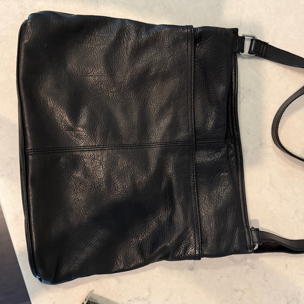 Margot Black Leather Shoulder Bag